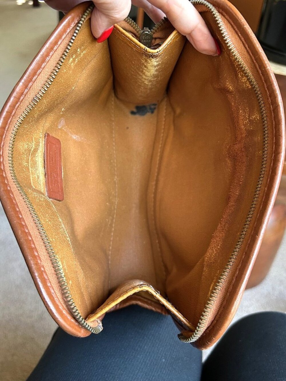 MCM Visetos Clutch Bag Pouch Vintage Cognac Tan - Picture 7 of 12